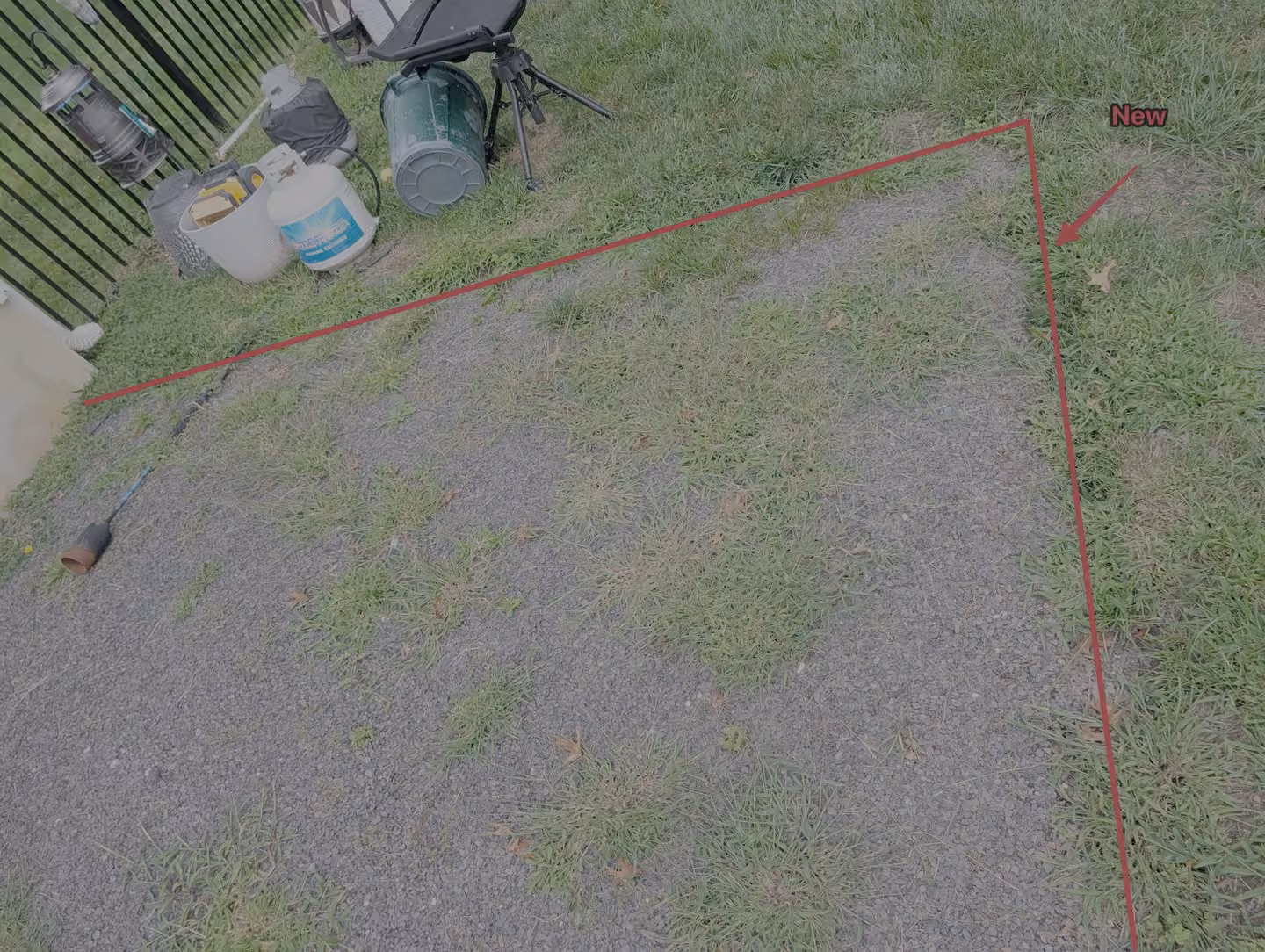 Edging location marked in red, view 2